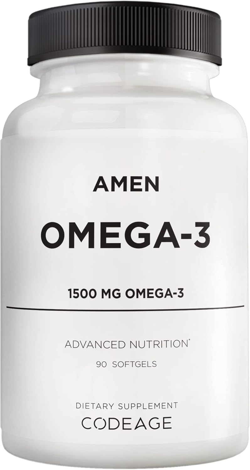 Amen Omega-3 Supplement - 1500mg High-Potency Daily Omega 3 - EPA and DHA Fatty Acids Fish Oil - 45-Day Supply - Fatty Acid Supplements - Fish Oil Pills - Non-GMO - 90 Soft Gels Capsules Infinity Warehouse