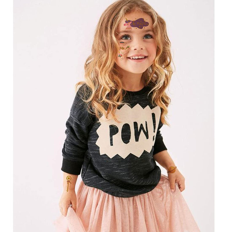 Ooopsiun Glitter Unicorn Temporary Tattoos for Girls, 8 Sheets Gold Unicorn Birthday Party Supplies Decorations for Kids , Fake Tattoos Stickers Ooopsiun