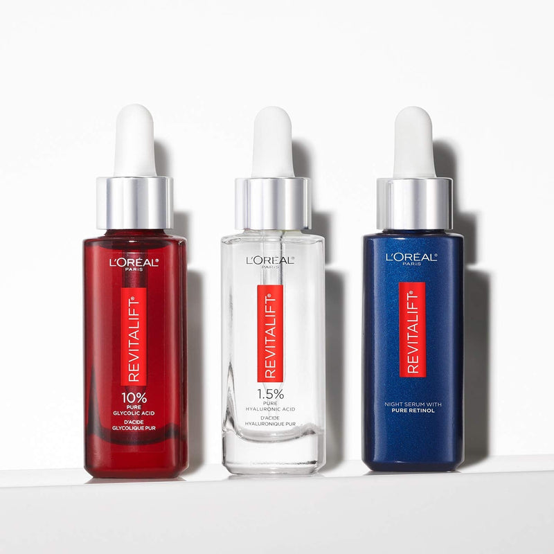 L'Oreal Paris Skincare 10% Pure Glycolic Acid Serum for Face from Revitalift Derm Intensives, Dark Spot Corrector, Even Tone, Reduce Wrinkles, Glycolic Acid Peel, Exfoliator With Aloe, Hydrates, 1 Oz L'Oreal Paris