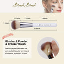 DUcare Makeup Kabuki Brushes 3Pcs Foundation Brush& Concealer Brush& Blusher Brush Face Blush Bronzer Travel Buffing Stippling Contour Liquid Blending Makeup brush set White DUcare Store