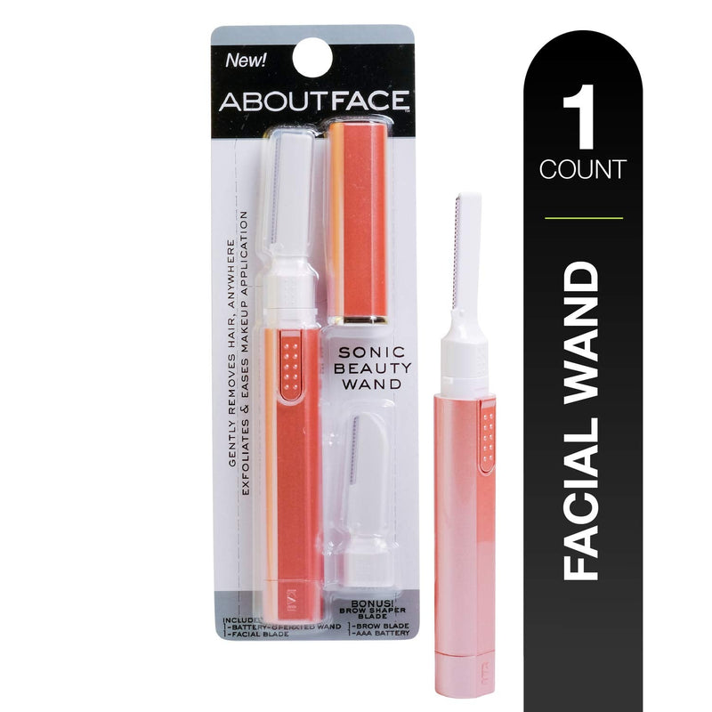 Kai About Face Sonic Beauty Wand with Bonus Eyebrow Shaper; Battery Operated Face Hair Remover; Face, Chin, & Lip Hair Remover, Face Hair Remover Tool for Women, Epilator for Men & Women About Face