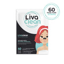 (60 Strips) Livaclean Charcoal Infused Blackhead Strips for Face, Nose, and Pores Blackheads Removal LivaClean