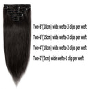 Clip in Remy Hair Extensions Human Hair Natural Black for Women 10inch Seamless Clip on Real Hair Skin Weft Clip ins Thin 8pcs Standard Weft Long Straight Hairpieces for Full Head Off Black