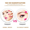 10X Magnifying Mirror with Lights,Lighted Magnifying Makeup Mirror with Lights Led Lighted Makeup Mirror with Touch Sensor,Dimmable,Powerful Suction Cup,360°Rotation for Travel Home BEAUTYMIRROR