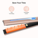 Prizm Professional 1” Hair Straightener and Curler 2 in 1, Ceramic Tourmaline Flat Curling Iron with Adjustable Temperatures for All Hair Types, Dual Voltage for Travel, Gold & Rock Grey Prizm Store