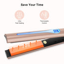 Prizm Professional 1” Hair Straightener and Curler 2 in 1, Ceramic Tourmaline Flat Curling Iron with Adjustable Temperatures for All Hair Types, Dual Voltage for Travel, Gold & Rock Grey Prizm