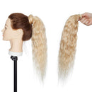100% Human Hair Ponytail Extensions 18 Inches Wrap Around Human Hair Ponytail With Comb Clip in One Piece Pony Tail Hairpiece Long Corn Wave Curly For Black Women