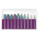 Makartt Nail Drill Bits Set, 10Pcs Tungsten Carbide Nail Drill Bits Remove Acrylic Poly Nail Gel Nail Polish B-36, 3/32 inch for Acrylic Gel Nails Cuticle Manicure Pedicure Makartt