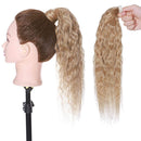 14 Inches Wrap Around Human Hair Ponytail Extensions 100% Remy Human Hair Long Corn Wave Curly With Comb Clip in One Piece Pony Tail Extensions For Girl Lady Women