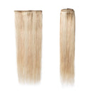 Highlighted Clip in Hair Extensions Ash Blonde & Bleach Blonde 12 Inch Remy Human Hair Skin Weft Clip ins Full Head 8pcs 18 Clips Soft Straight Hair for Women Party 8-24 inch Ombre 55g