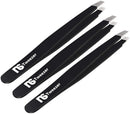 Slant Tweezers (3-Pack) – Professional Slant-Tip Tweezers in Separate Sleeves for Eyebrows and Facial Hair – High-Quality Stainless Steel Brow Shaping Hair Plucker for Expert Precision Personal Care New Style