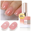 Double Rhythm Translucent Gel Polish Sheer Neutral Natural Light Milky Same Color Same Bottle 15ML Jelly UV Polish Nail Art DIY at Home (Jelly Nude Brown-A1492) Infinity Warehouse