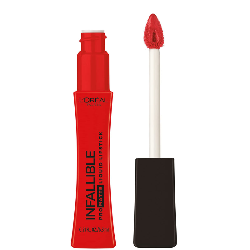 L'Oreal Paris Infallible Pro Matte Liquid Lipstick, Long-Lasting Intense Matte Color, Up to 16HR Wear, highly pigmented, full coverage liquid lipstick, Red Affair, 0.21 fl. oz. L'Oreal Paris