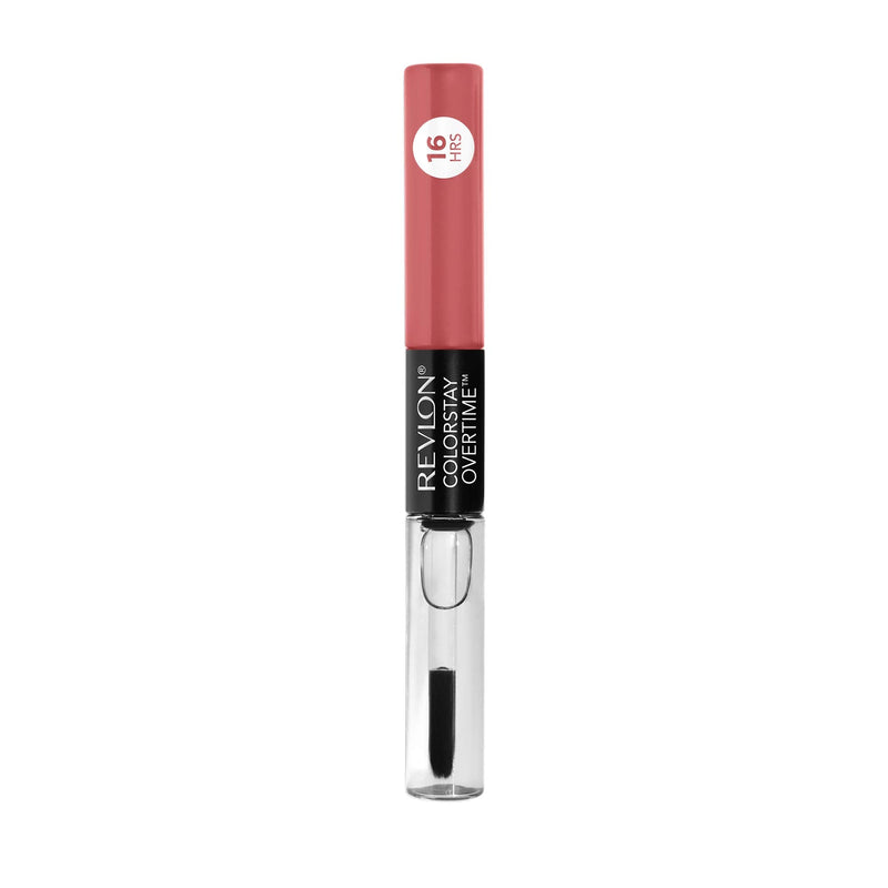 Revlon ColorStay Overtime Lipcolor, Dual Ended Longwearing Liquid Lipstick with Clear Lip Gloss, with Vitamin E in Pink, 24/7 Pink (530), 0.07 oz REVLON