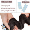 40 PCS Rooted Tape In Hair Extensions Human Hair Invisible Seamless Skin Weft Body Wave Highlight Double Side Tape Remy Human Hair Extensions Wavy For Women (22'',100g/40pcs,
