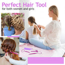 Hair Tail Tools, TsMADDTs 4Pack Hair Loop Tool Set with 2Pcs French Braid Tool Loop 1Pcs Elastic Hair Rubber Bands Remover Cutter 1Pcs Rat Tail Comb Metal Pin Tail Braiding Comb for Hair Styling, Purple TsMADDTs Store