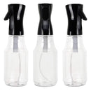 Houseables Continuous Spray Water Bottle, Hair Mist Sprayer, White, 24 Oz, 3 Pack, 10", Ultra Fine, Solvent & BPA Free Clear Plastic, Pressurized Mister, With Pump, For Stylist, Salon, Barber Houseables