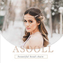 Asooll Silver Boho Head Chain Layered Heart Pendant Jewelry Festival Headpieces Prom Headband for Women and Girls Asooll