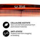 ZEUS Handmade Saw Cut Beard Comb for Men, Great for distributing Beard Oils and Beard Balms (Traditional) - V11 ZEUS