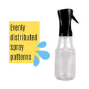 Houseables Continuous Spray Water Bottle, Hair Mist Sprayer, White, 24 Oz, 3 Pack, 10", Ultra Fine, Solvent & BPA Free Clear Plastic, Pressurized Mister, With Pump, For Stylist, Salon, Barber Houseables