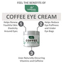 Caffeine Eye Cream For Anti Aging, Dark Circles, Bags, Puffiness. Great Under Eye Skin + Face Tightening, Eye Lift Treatment For Women, Men. Coffee, Avocado Oil, Algae, Jojoba, Vitamin C, Peptides Authentic By Nature Store