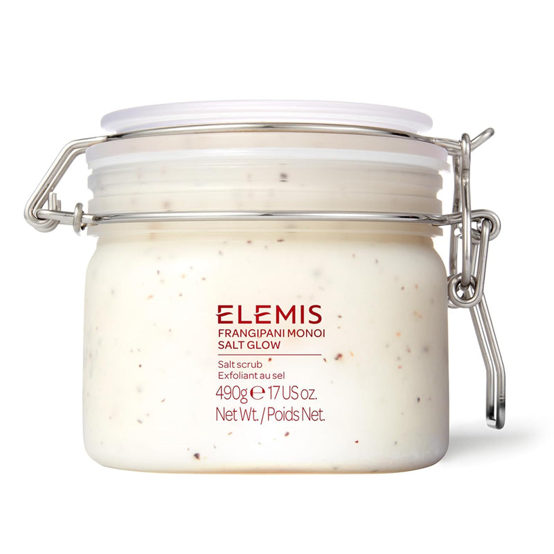 ELEMIS Frangipani Monoi Salt Glow 490g, Tropical Body Scrub To Exfoliate & Hydrate for Radiant Skin Infinity Warehouse
