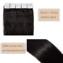 100% Remy Tape In Hair Extensions Real Human Hair Natural Seamless Skin Weft Invisible Hair Extensions Double Side Tape Hightlight Balayage Long Silk Straight For Women (16'',30g/20pcs,