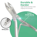Cuticle Trimmer Professional Cuticle Nippers Stainless Steel Nail Tools Sharp Blades Cuticle Cutter Double Spring Cuticle Clippers for Nail Cuticle Care Pedicure Manicure Tools for Home Spa Salon GREEN ESTETICA