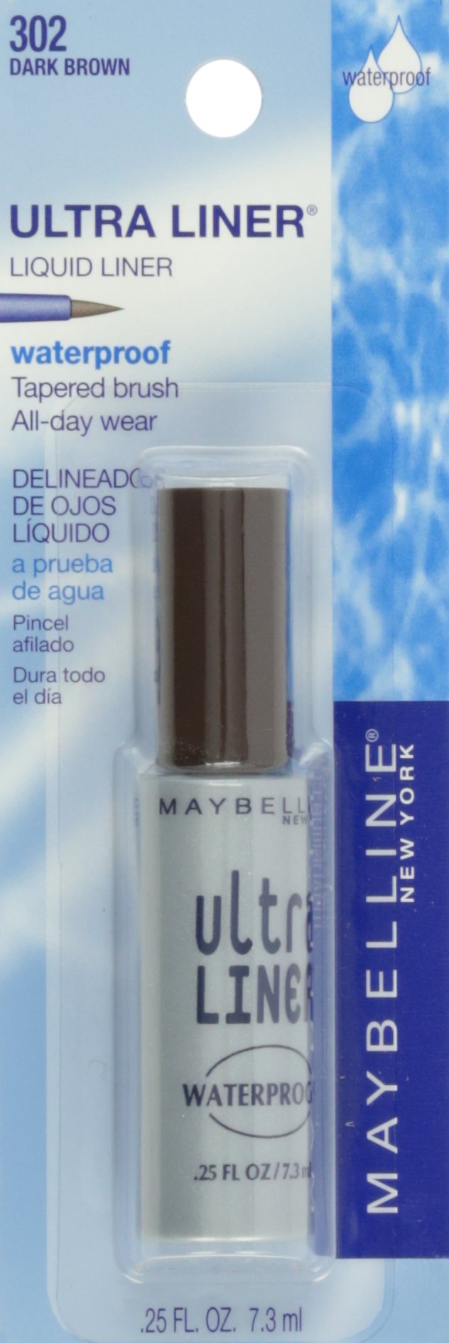 Maybelline New York Ultra Liner Waterproof Liquid Eyeliner, 302 Dark Brown, 0.25 fl. oz. Maybelline New York