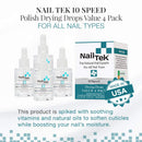 Nail Tek 10-Speed, Polish Drying Drops for All Nail Types, 0.5 oz, Value 4-Pack Nail Tek