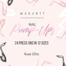 Makartt 24Pcs Extra Long Press on Nail Kit, XXL Ultra Long Pink Matte Glitter Holographic Acrylic Nail Tips False Nails 12 Sizes with Nail Glue Nail Stick Adhesive Tabs Manicure for DIY Nail Art Salon Makartt