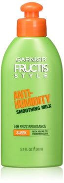 Garnier Fructis Style Anti-Humidity Smoothing Milk, All Hair Types, Sleek, 5.1 oz. (Packaging May Vary) Garnier