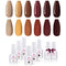 Makartt Gel Nail Polish Kit - 6 Brown Gel Polish Kit Chocolate Gel Nail Kit Glossy Base Coat Top Coat Autumn Winter Nail Polish 8ML Soak Off UV Nail Gel Fall Gel Polish Gift for Women Beauty Gift Sets Makartt