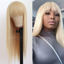 Maycaur Blonde Synthetic Hair Wigs with Full Bangs