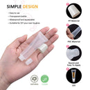 50PCS 10ml Lip Gloss Tubes Clear Empty Lip Balm Containers with White Cap Refillable Soft Cosmetic Squeeze Tubes for Lip Gloss Base Glitter Pigment Powder 2 Syringes + Tag Labels Stickers by AMORIX AMORIX