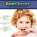 GumChucks | Faster, Easier Flossing! | Kids Floss Starter Pack | Reusable Handles + Universal Flossing Tips Gumchucks