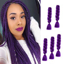 Purple Kanekalon Braiding Hair, Feed in Hair for Braids, Purple Braiding Hair 24inch 100G 5PCS, High Temperature Synthetic Fiber Braiding Hair Extensions Twist Braiding Crochet Hair Color Purple SaiDi
