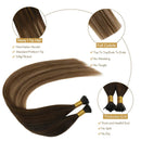 Ugeat I Tip Hair Extensions Human Hair 22Inch I Tip Hair Extensions Balayage Brown