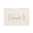 The Cotton & Canvas Co. Floral Maid of Honor Wedding Cosmetic Bag, Bridal Party Gift and Travel Make Up Pouch The Cotton & Canvas Co.