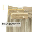 GOO GOO Hair Extensions Wire Hair Extensions Ombre Ash Blonde to Golden Blonde Mixed Platinum Blonde 12 Inch 70g Hairpiece Remy Human Hair Extensions Real Hair GOO GOO