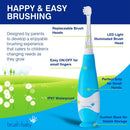Brush Baby BabySonic Infant and Toddler Electric Toothbrush for Ages 0-3 Years - Smart LED Timer and Gentle Vibration Provide a Fun Brushing Experience - Includes 2 Sensitive Brush Heads (Blue) Brush-Baby