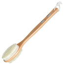 Metene Bamboo Body Brush with Stiff and Soft Natural Bristles, Back Scrubber for Shower with Long Handle, Dual-sided Brush Head for Wet or Dry Brushing, Exfoliating Skin and Clean the Body Easily Metene