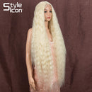 Style Icon 41" Lace Front Wigs Long Wavy Synthetic Wigs with Baby Hair Half Hand Tied 130% Density Wigs (1.5"4" Simulated Scalp, 613) Style Icon Store