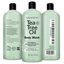 Natural Riches Tea Tree Body Wash - Body Soap to Fight Jock Itch, Itchy Skin, Athletes Foot, Eczema & Body Odor - Peppermint, Eucalyptus & Tea Tree Oil - Women & Mens Natural Body Wash – 2x16 fl oz Natural Riches