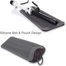 SmellRose Hair Iron Mat & Pouch, Professional Heat Resistant Mat for Flat Iron and Curling Iron, Portable Travel Silicone Hair Straightener Mat and Cover for Hair Styling Tools Ryke Kukkri