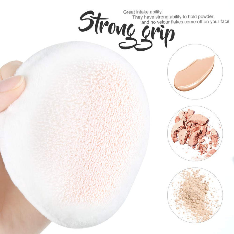 Teenitor 4 Inch Powder Puff, Ultra Soft Washable Large Round Velour Body Powder Puff Loose Powder Puff , 4 Pcs Teenitor