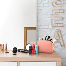 Gonex Small Makeup Bag for Purse, Water-Resistant PU Vegan Leather Travel Cosmetic Pouch with Christmas Gift Box, Portable Toiletry Bag for Women Girls Daily Storage Organizer Pink Gonex