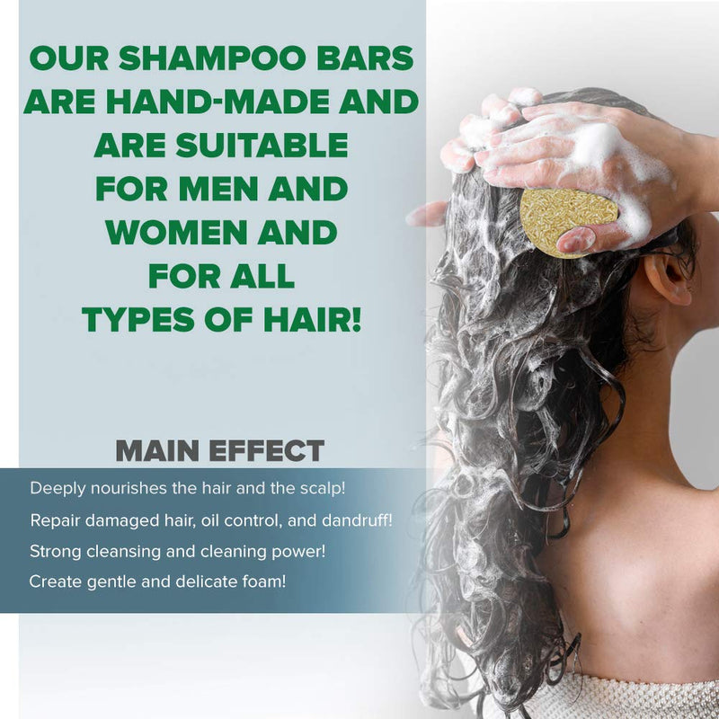 Solid Shampoo Bar And Conditioner Effect Hair Soap – 100% Organic Shampoo Bars For Hair With All Natural Plant Based Essential Oils And Zero Waste Biodegradable Packaging (Rose) BAMBOEARTH