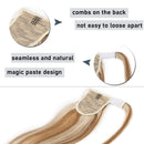 100% Remy Human Hair Ponytail Extension Wrap Around One Piece Hairpiece With Clip in Comb Binding Pony Tail Extension For Girl Lady Women Long Straight