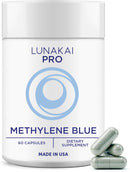 Lunakai PRO USA Made Methylene Blue Capsules Pharmaceutical Grade with Vitamin C, B6, B12 – 3rd-Party Tested Daily Brain & Focus Support Supplement for Humans, 60ct Infinity Warehouse